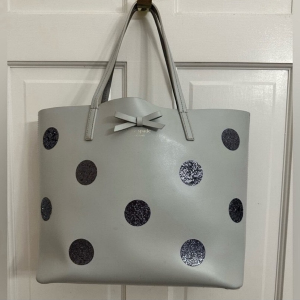 Kate Spade Dewey Street Little Len Glitter
Polka Dot Tote in Gray - Picture 3 of 13